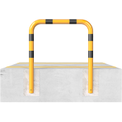 Anti-nudge hoop | steel tube  76 mm | yellow / black | total width: 400 | height above ground: 650 mm | for casting in concrete